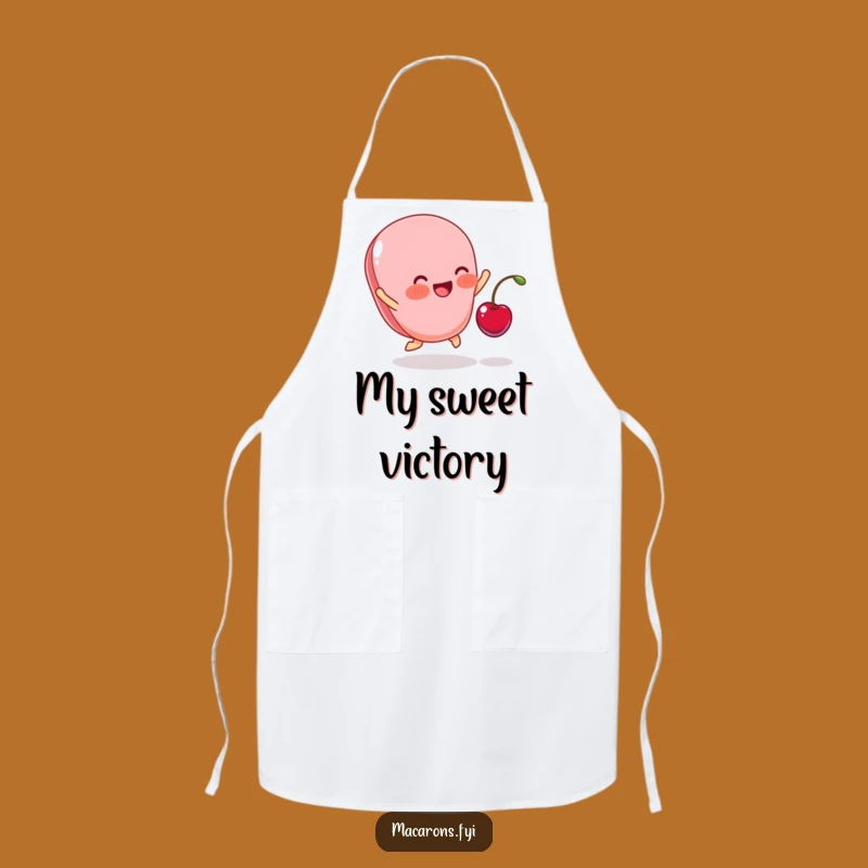 Funny Blushing Macaron Cherry Joy Apron - Kitchen Sweetness Gift