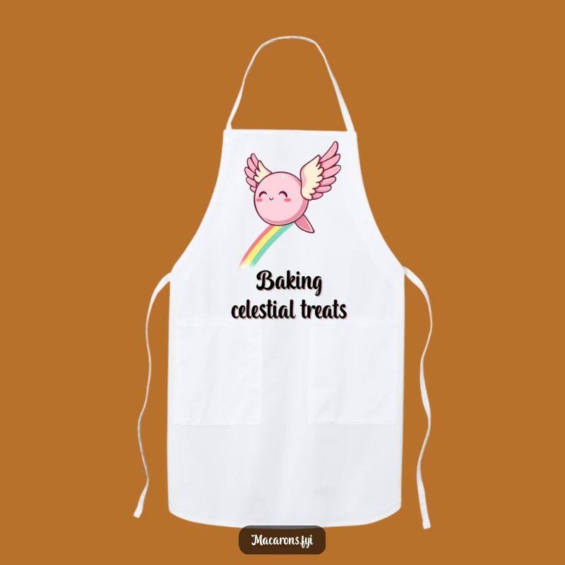 Funny Flying Macaron Wings Apron: Cook with Magical Flair!