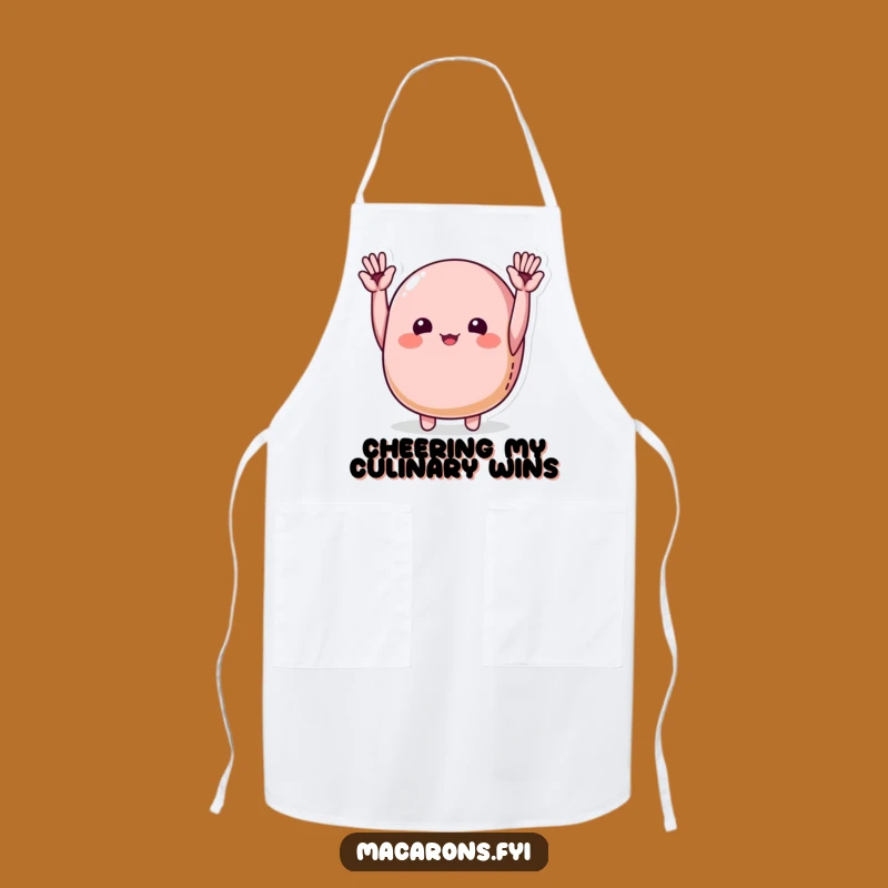 Funny Macaron Cheering Apron: Cook with Joy in this Hilarious Macaron Kitchen Gift