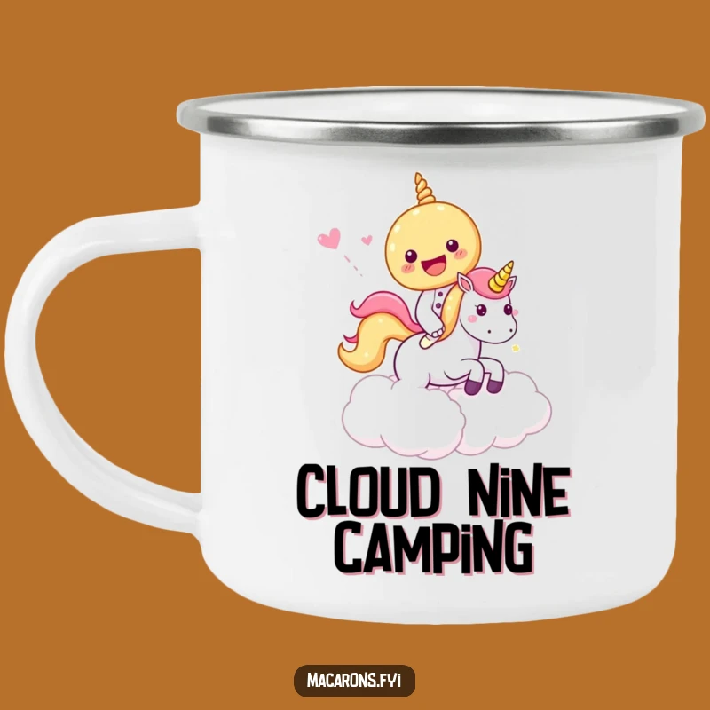 Funny Macaron Unicorn Ride Camping Mug: Magical Adventures, Great Outdoor Funny Gift!