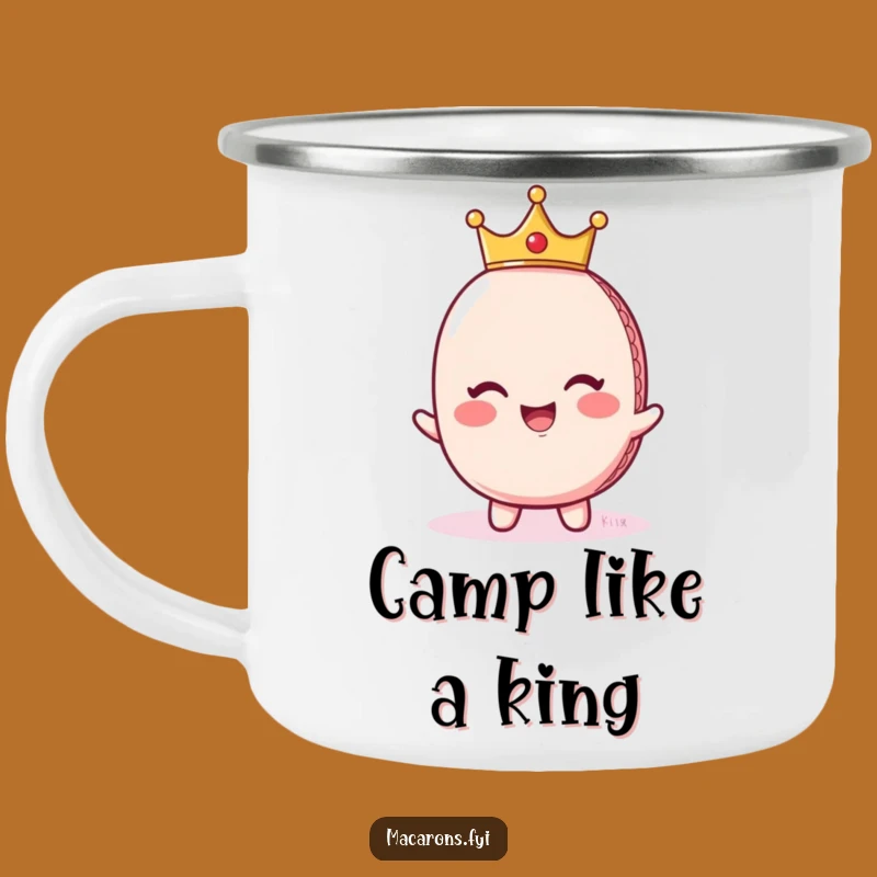 Funny Regal Macaron Crown Camping Mug - Royal Adventure Gift!