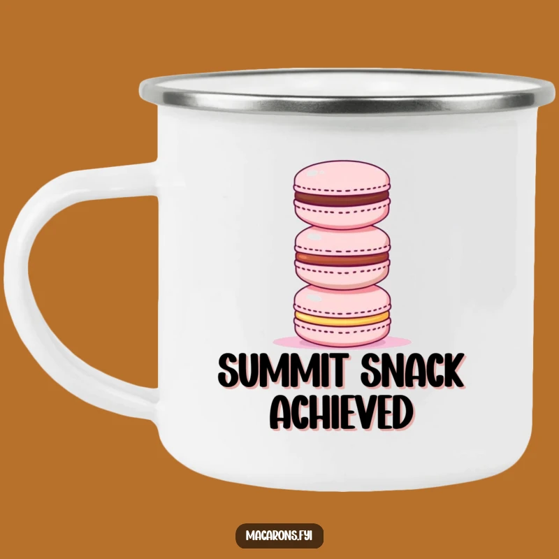 Funny Triumphant Macaron Tower Camping Mug - Adventure Stack Gift