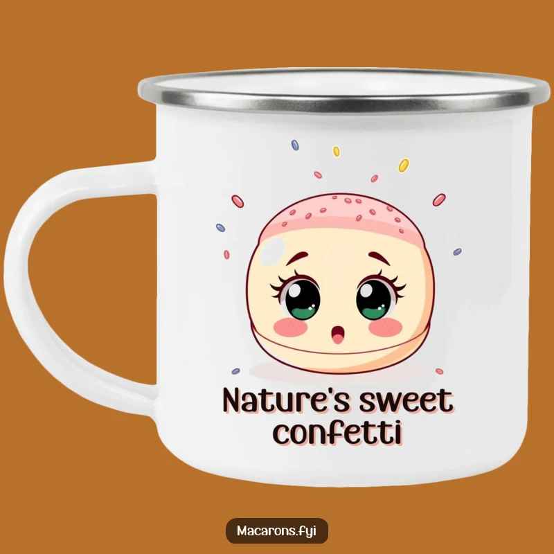 Funny Surprised Macaron Sprinkle Shower Camping Mug - Outdoor Delight Gift