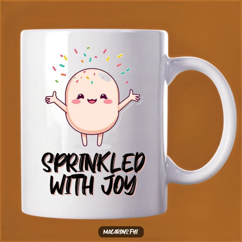 Funny Macaron Sprinkle Shower Mug: Joyful Pastry's Sweet Treat Gift