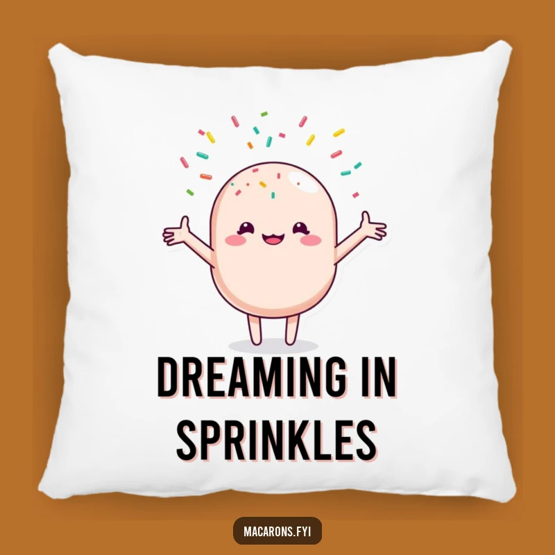 Funny Macaron Sprinkle Shower Pillow: Cozy Joyful Pastry Cushion Gift