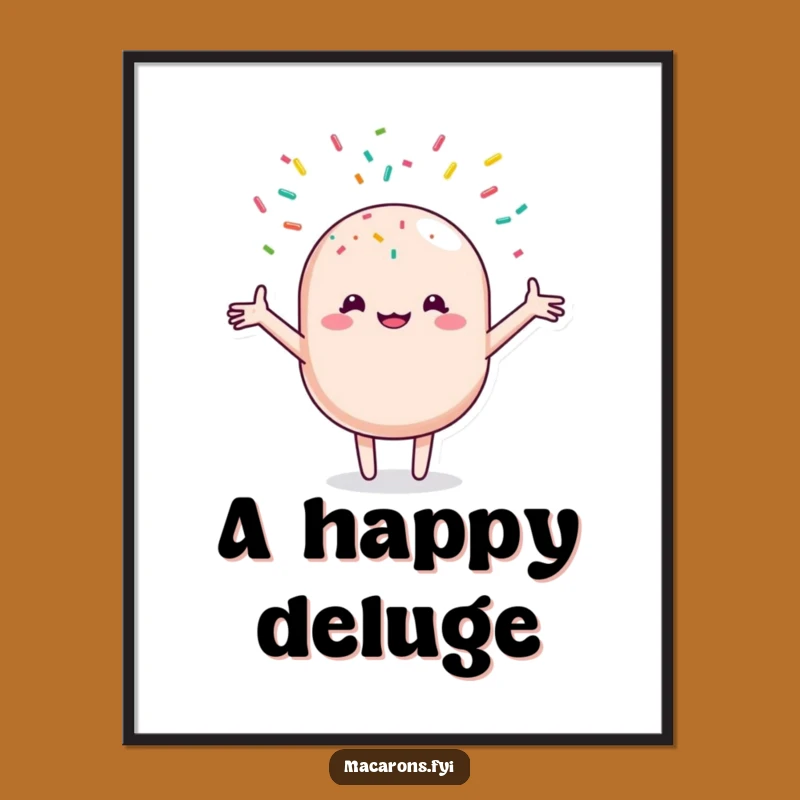 Funny Macaron Sprinkle Shower Digital Art: Joyful Pastry's Sweet Decor Gift