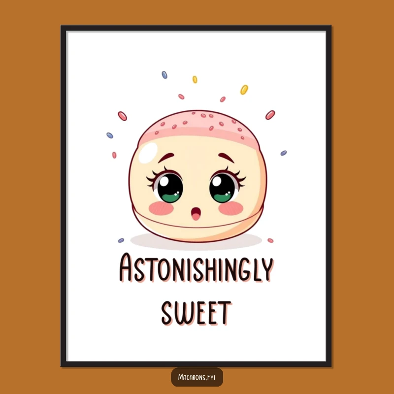 Funny Surprised Macaron Sprinkle Shower Print - Instant Whimsy Decor Gift