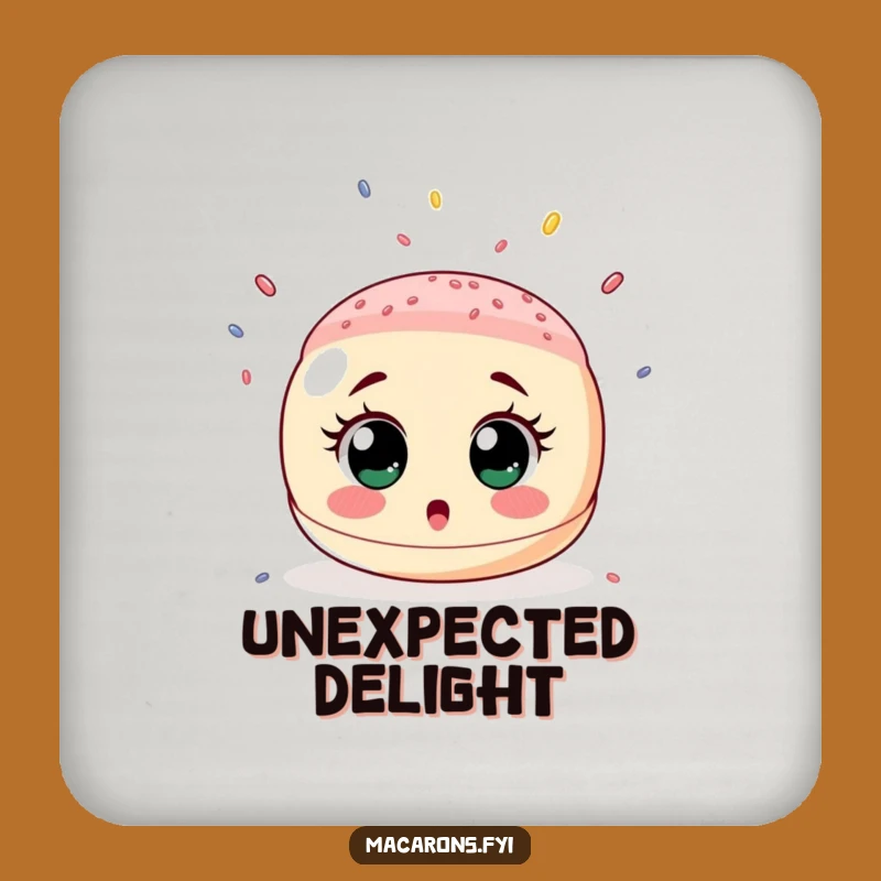 Funny Surprised Macaron Sprinkle Shower Coaster - Protect Surfaces Gift