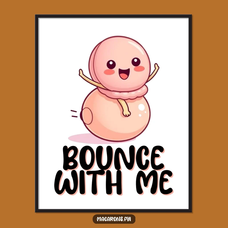 Funny Peppy Macaron Ball Rider Poster - Exciting Bounce Wall Art Gift!