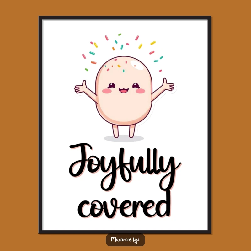 Funny Macaron Sprinkle Shower Poster: Joyful Pastry's Sweet Art Print Gift