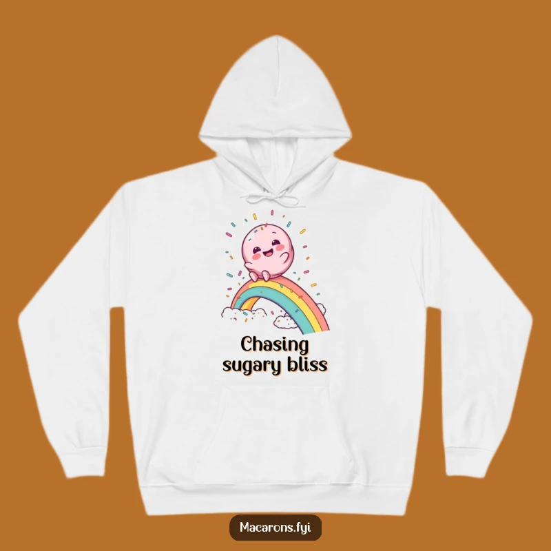 Funny Macaron Rainbow Slide Hoodie: Cozy Magic for Adventurers