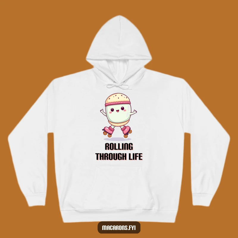 Cozy Funny Macaron Roller Skate Hoodie - Warm & Joyful Sweet Character Wear!