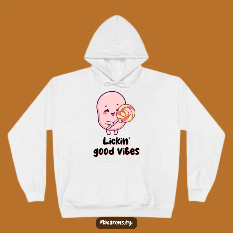 Funny Kawaii Macaron Lollipop Hoodie: Cozy Winking Character Great Gift