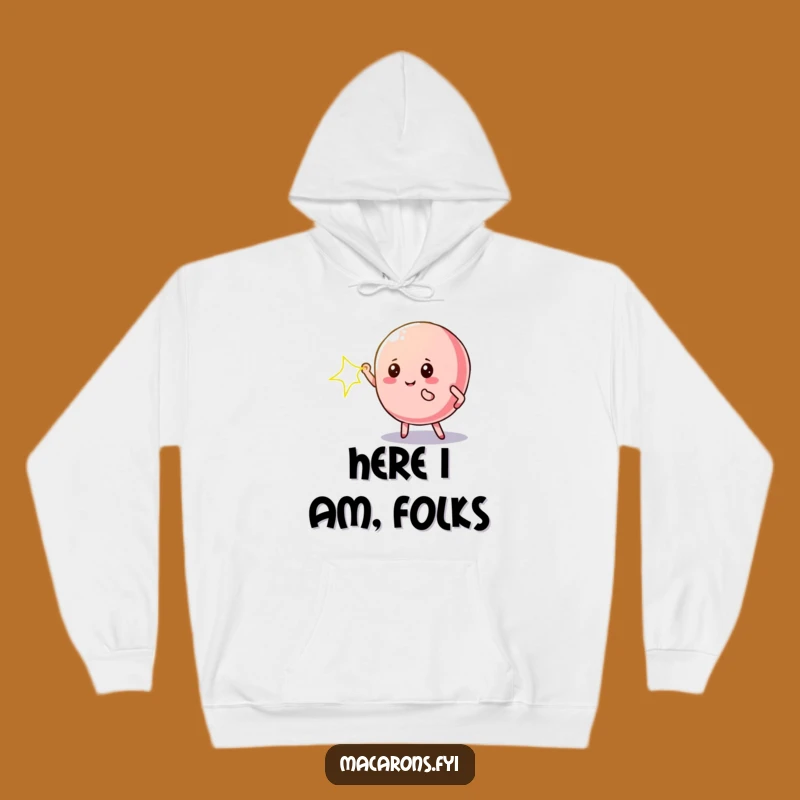 Funny Macaron Star Hoodie: Cozy Dramatic Pose Spotlight Sweatshirt