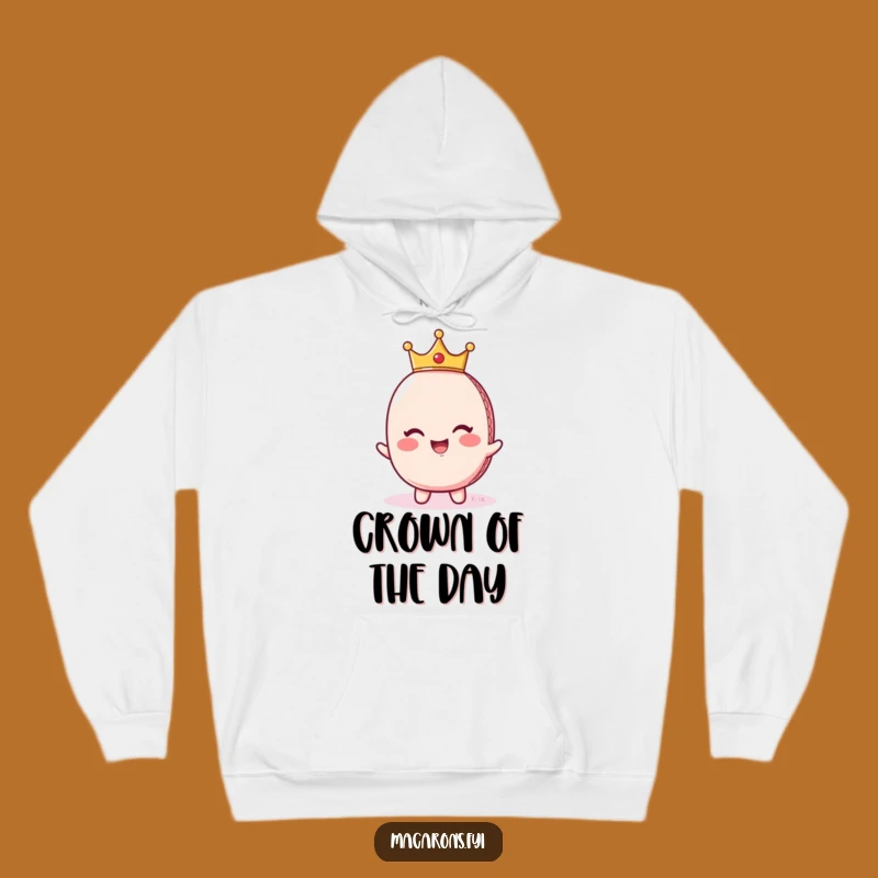 Funny Regal Macaron Crown Hoodie - Cozy Royalty Gift!