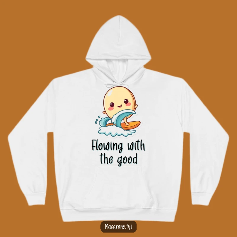 Funny Surfing Macaron Hoodie - Cozy Wave Rider Gift!