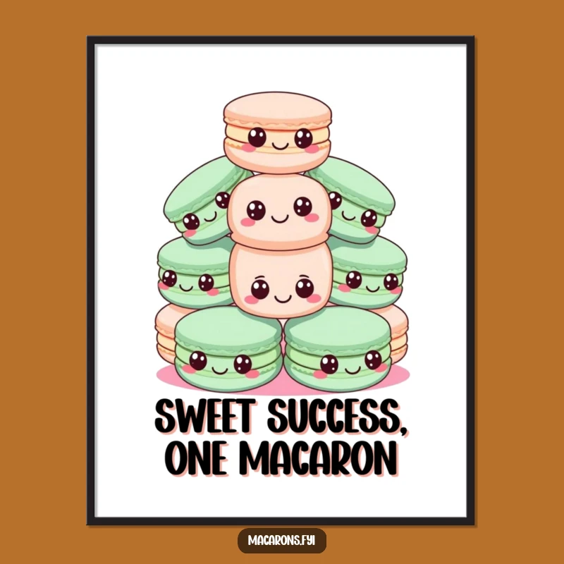 Free Printable Wall Art: Macaron Pyramid Funny Balance Art Download