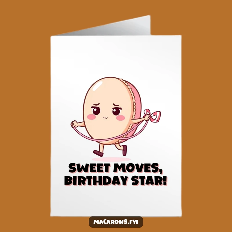 Free Printable Birthday Card: Funny Macaron Skipping Rope DIY Gift