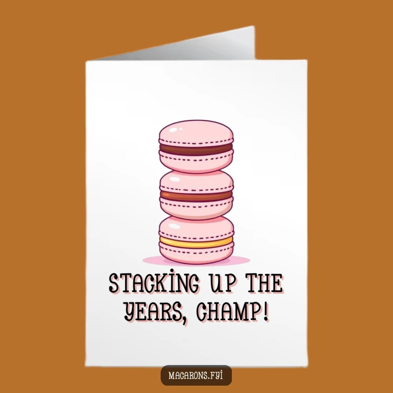 Free Printable Birthday Card: Triumphant Macaron Stack Building Success Gift