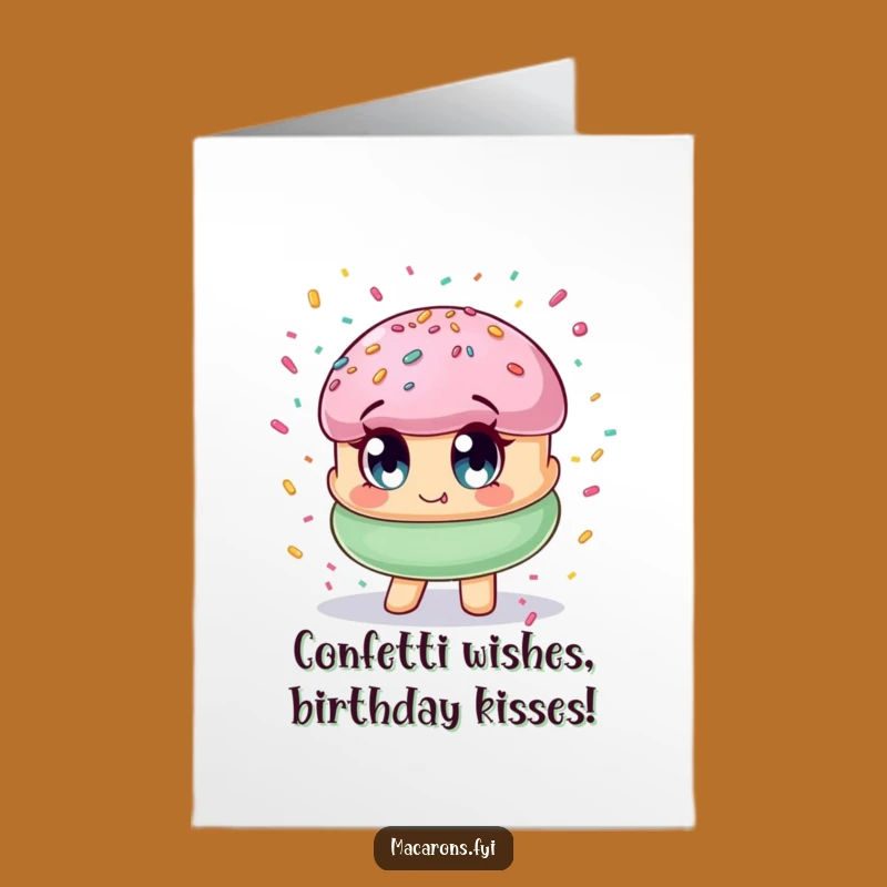 Funny Free Printable Birthday Card: Macaron Confetti Surprise Delight, Downloadable Greeting