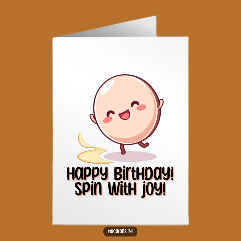 Funny Free Printable Birthday Card: Macaron Cartwheel Celebration, Downloadable Greeting