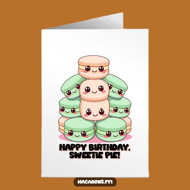 Free Printable Birthday Card: Macaron Pyramid Funny Balance Birthday Gift