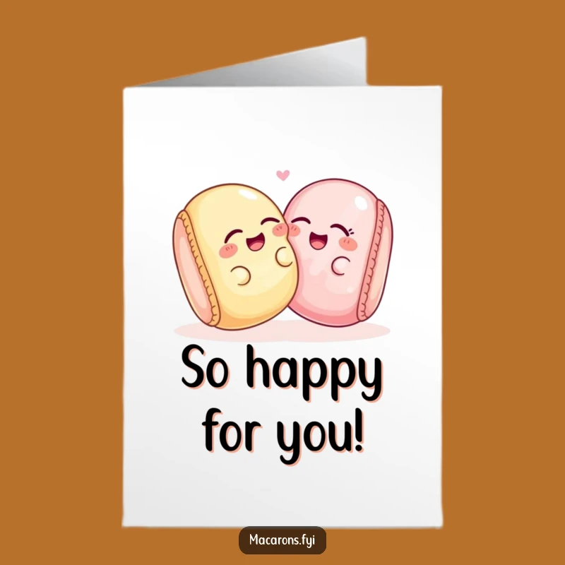 Free Printable Congrats Card: Giggling Macarons, Humorous Downloadable Joy for Achievements