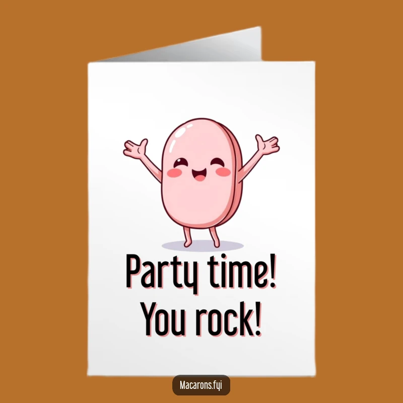 Free Printable Congrats Card: Wobbly Macaron Dance Gift for Instant Celebration Vibes