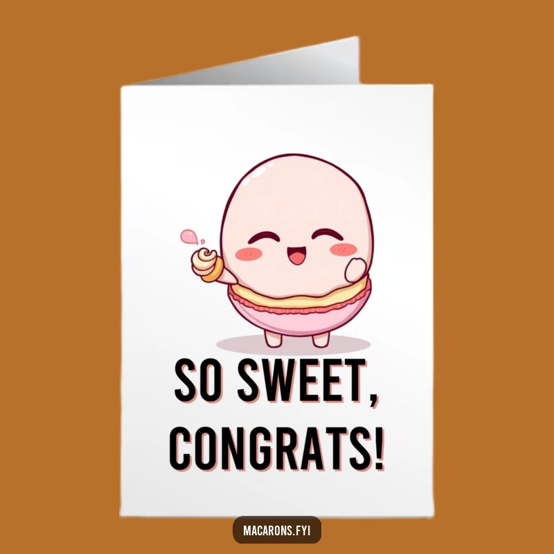 Free Printable Macaron Congratulations Card: Ticklish Joy Downloadable
