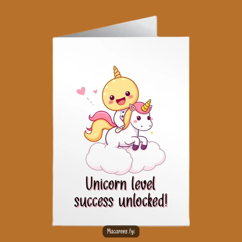 Free Printable Congrats Card: Unicorn Macaron Dreamy Success Downloadable Gift