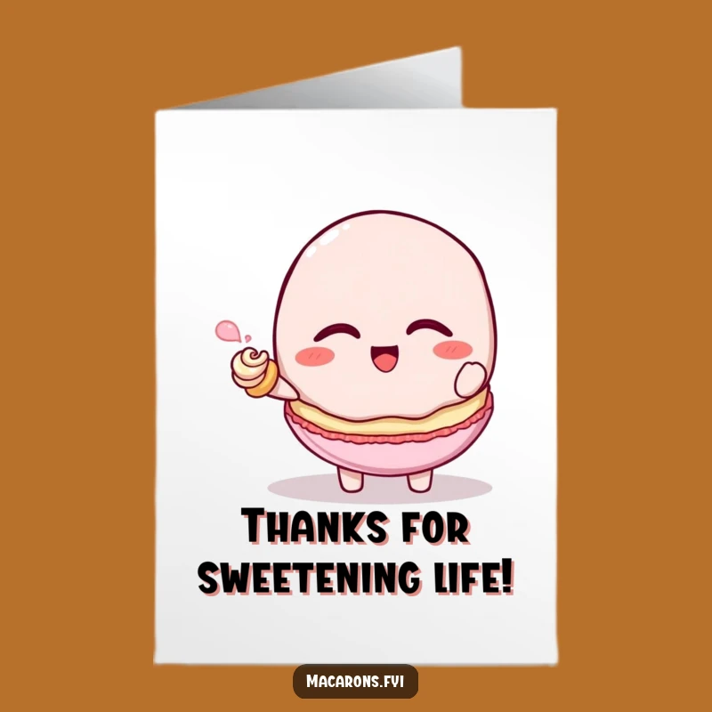 Free Printable Funny Macaron Thank You Card: Tickled Giggle Downloadable Gratitude