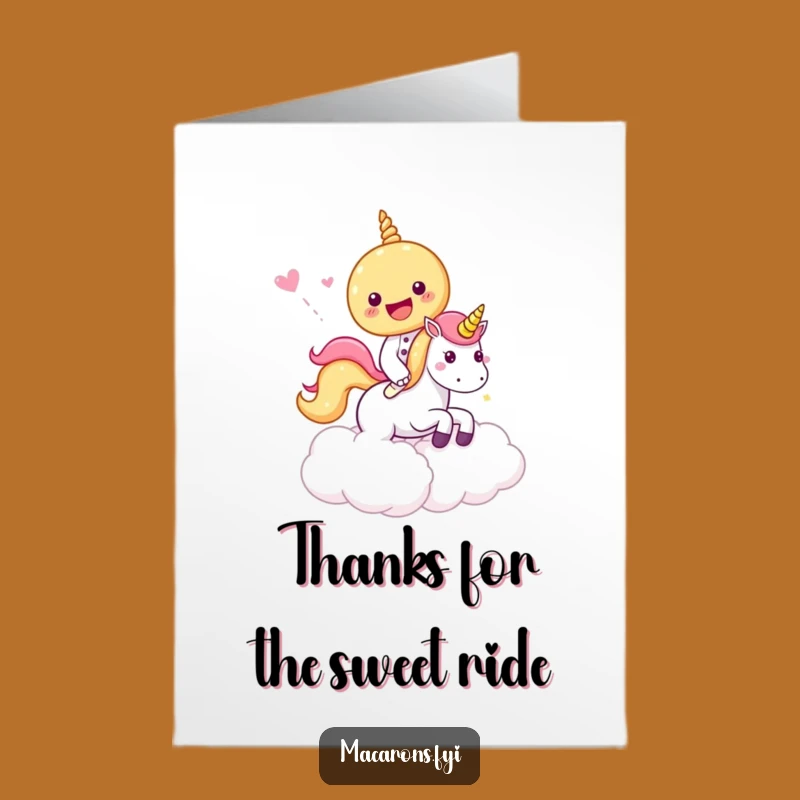 Free Printable Thank You Card: Unicorn Macaron Sweet Thanks Downloadable Gift