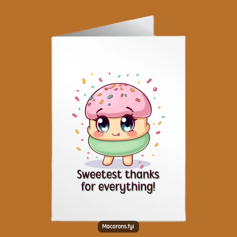 Funny Free Printable Thank You Card: Macaron Confetti of Gratitude, Downloadable