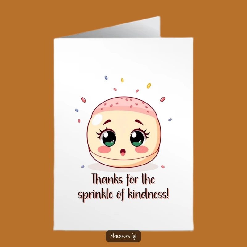 Free Printable Thank You Card: Surprised Macaron Sprinkle Shower Gratitude