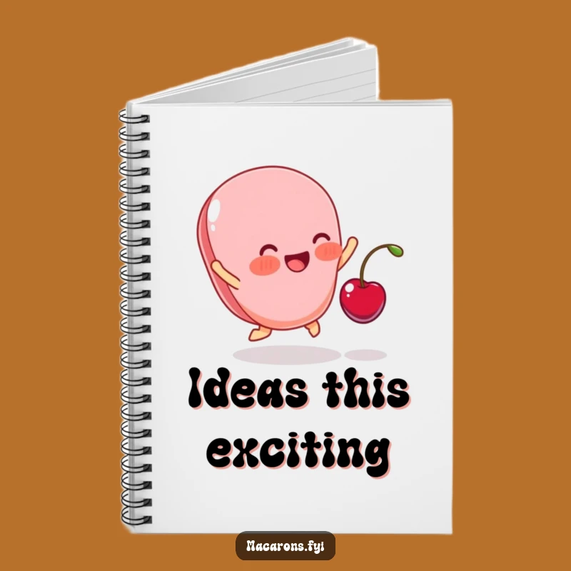 Funny Blushing Macaron Cherry Joy Notebook - Jot Down Sweet Ideas Gift