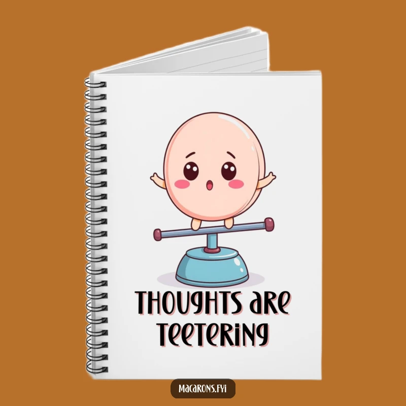 Funny Macaron Teeter-Totter Notebook - Jot Down Surprised Sweet Thoughts!
