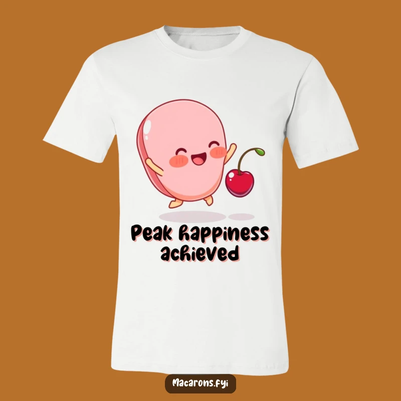Funny Blushing Macaron Cherry Joy T-Shirt - Wearable Sweetness Gift