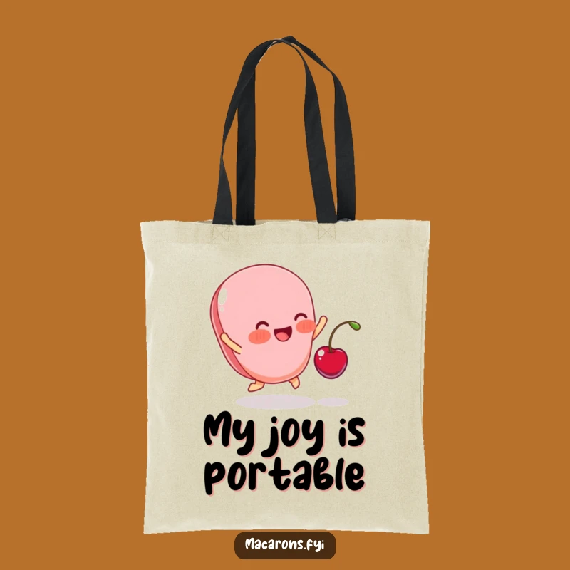 Funny Blushing Macaron Cherry Joy Tote Bag - Carry Sweetness Gift