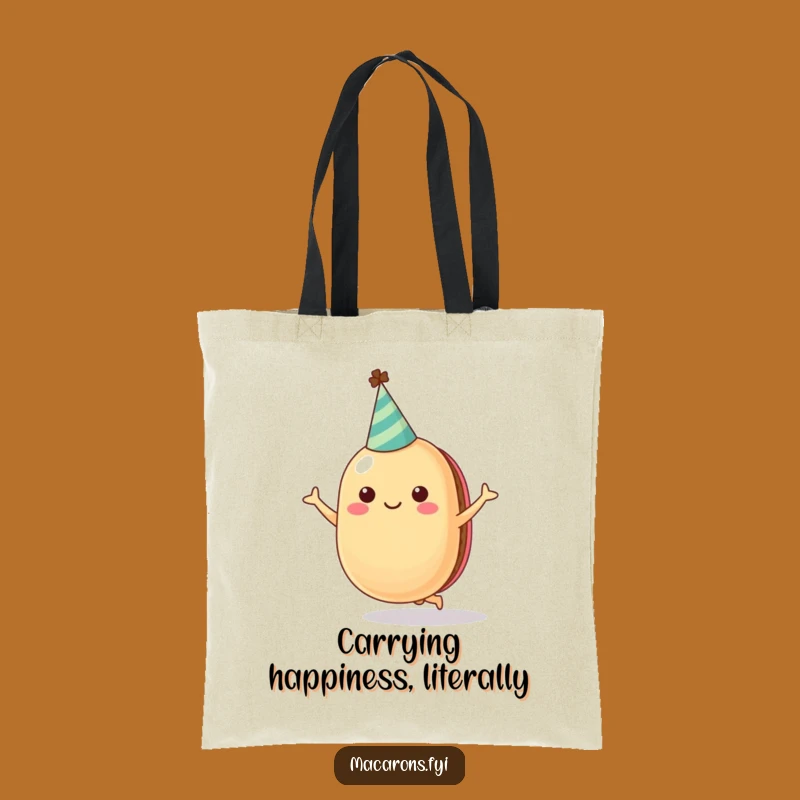 Funny Cheerful Macaron Tote Bag - Perfect Jumping Party Accessory Gift!
