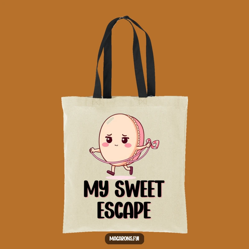 Funny Macaron Skipping Rope Tote Bag: Stylish Determined Pastry Carry-all Gift