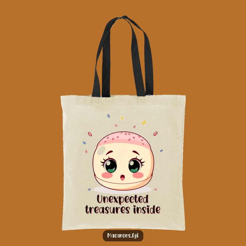 Funny Surprised Macaron Sprinkle Shower Tote Bag - Carry Your Amazement Gift
